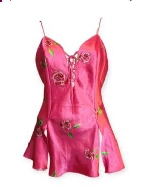 Lasenza Pink Floral Satin Cami Top size M